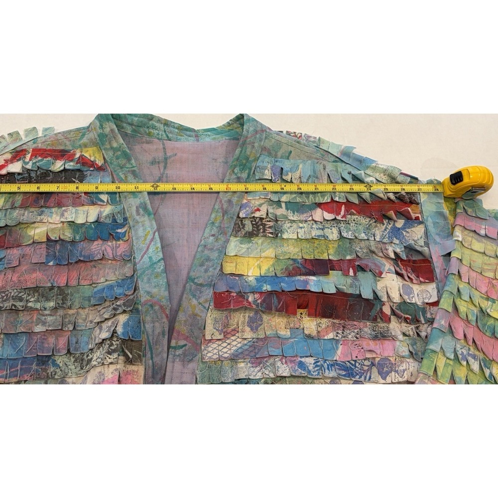 Hand Painted Art to Wear Jacket Wearable Art OOAK Fiber Art Handmade Boho Coat - Picture 14 of 16